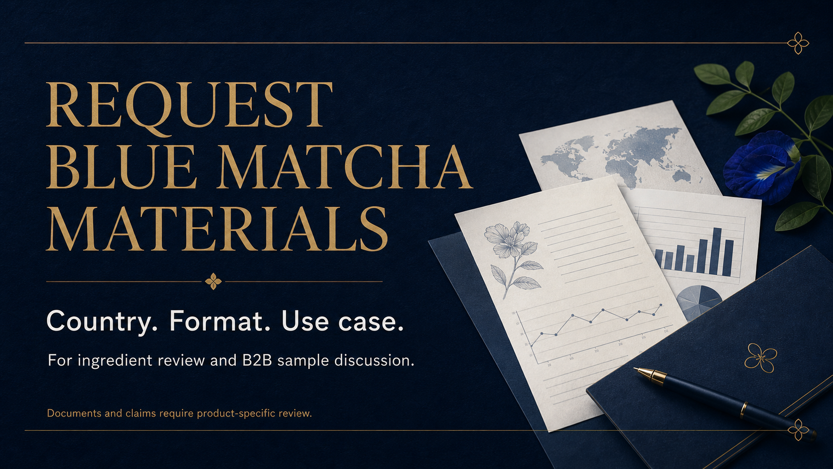 Blue Matcha materials request banner