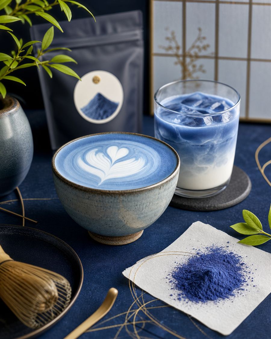 Blue Matcha blue latte menu application