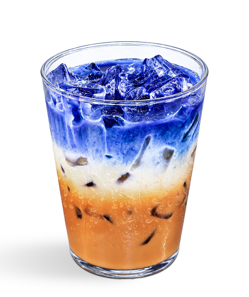 Colorful butterfly pea latte, style 4