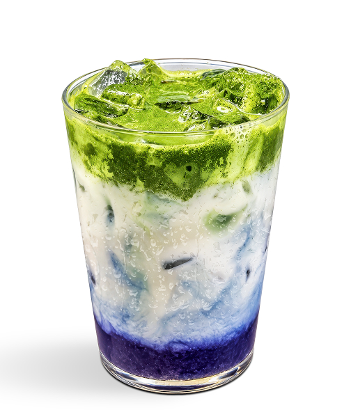 Colorful butterfly pea latte, style 5